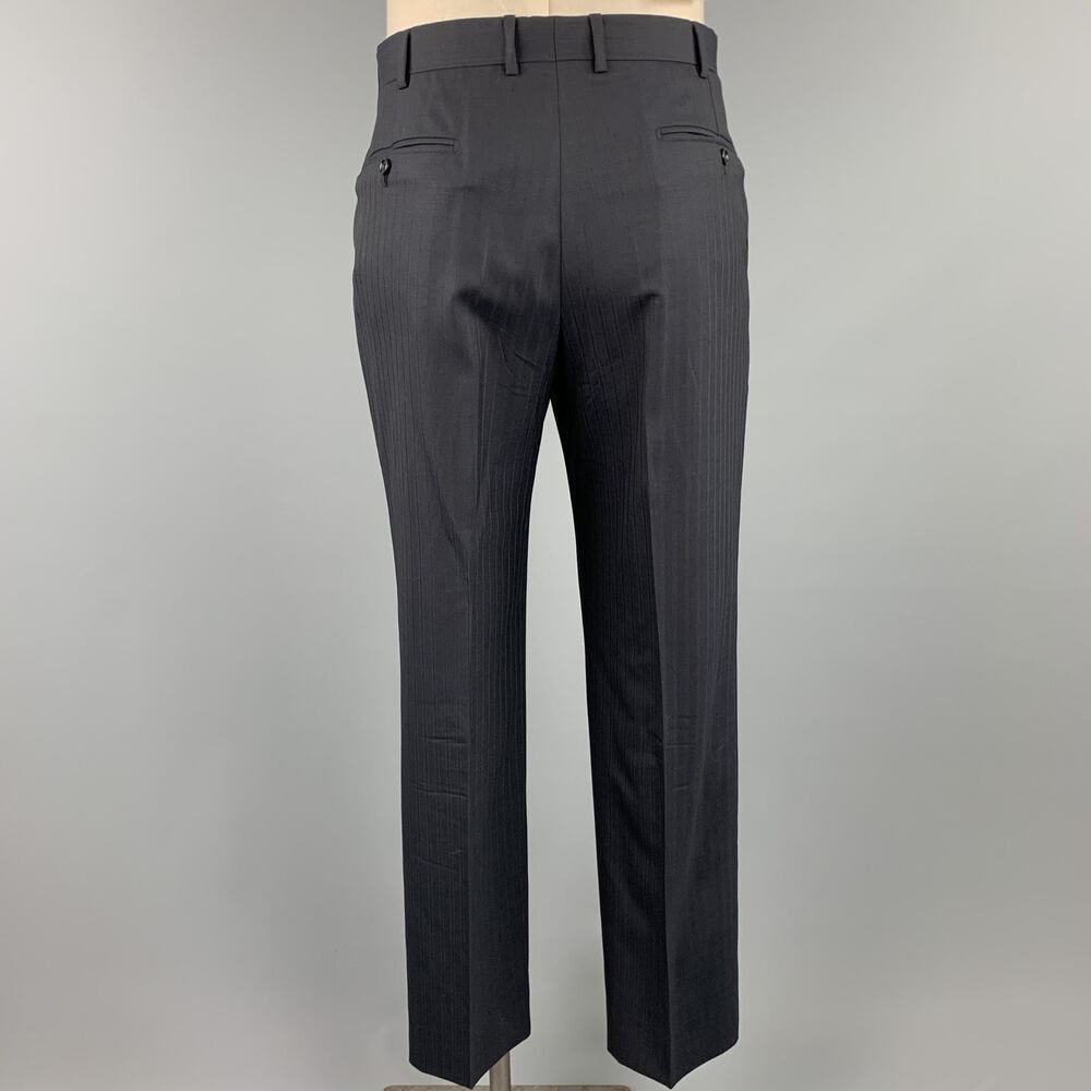 BELVEST Size 42 Long Black Stripe Wool Notch Lapel Suit - Picture 7 of 8